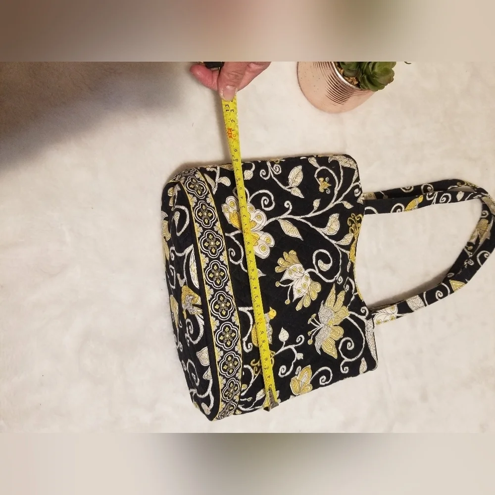 Elegant Black and Yellow Embroidered Women's Bag Set